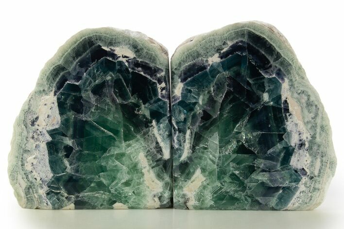 Polished Purple, Blue, and Green Fluorite Bookends - Mexico #335274